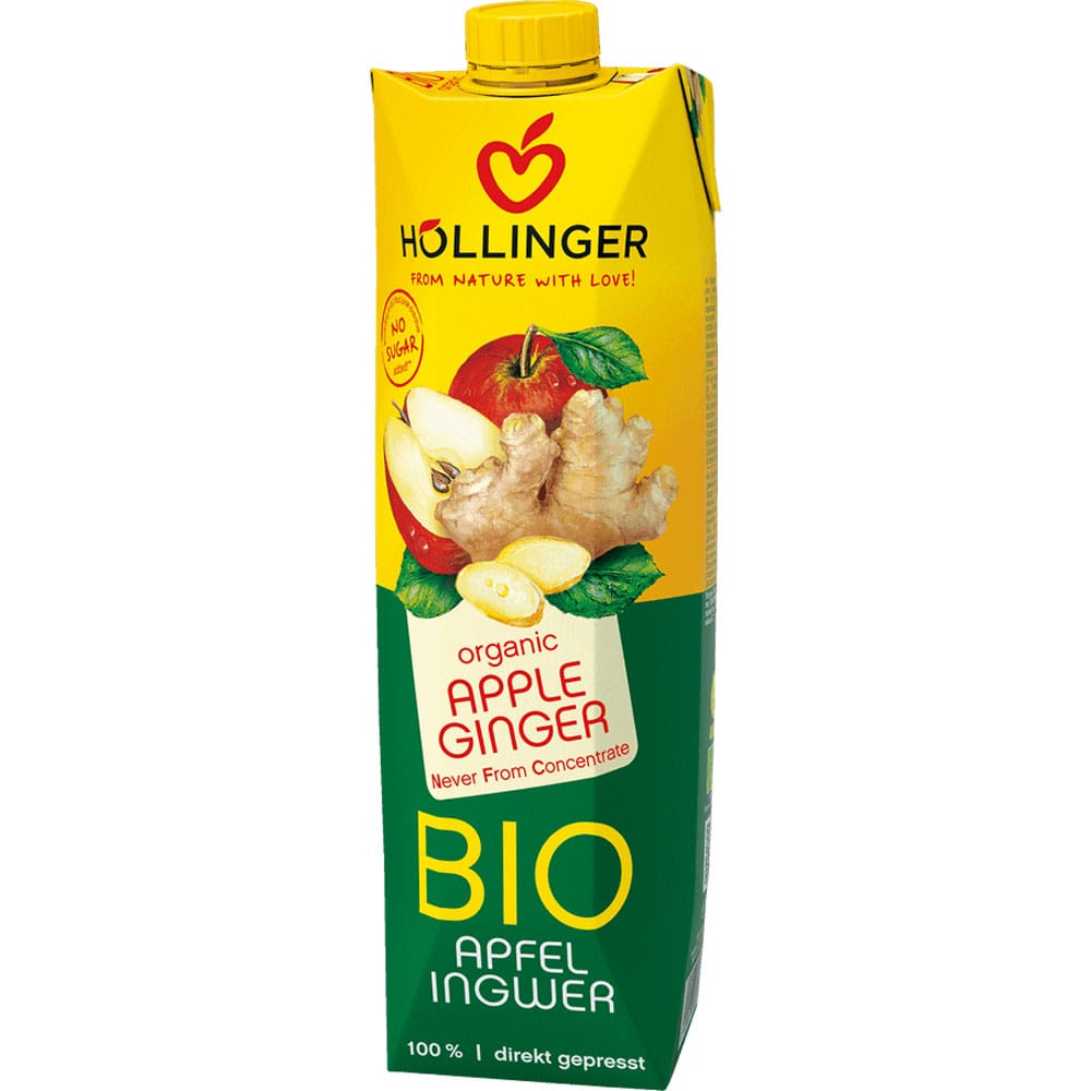 Χυμός Μήλου με Τζίντζερ χωρίς προσθήκη ζάχαρης 1L Hollinger Bio - 221029900