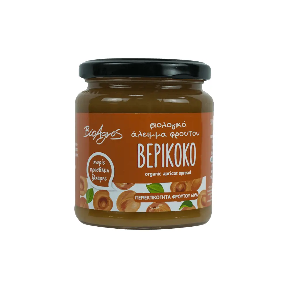 Άλειμμα Φρούτου Βερίκοκο χωρίς ζάχαρη 320g Βιοαγρός Bio - 445020006