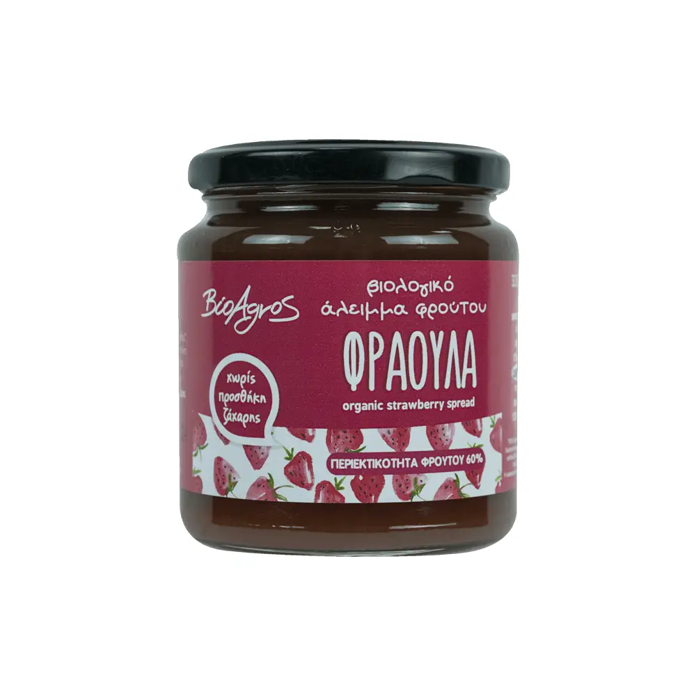 Άλειμμα Φρούτου Φράουλα χωρίς ζάχαρη 320g Βιοαγρός Bio - 445020008
