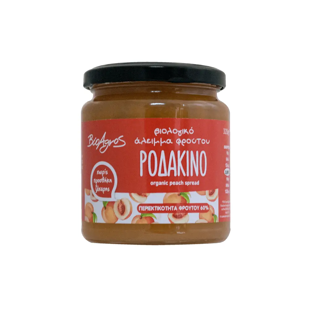 Άλειμμα Φρούτου Ροδάκινο χωρίς ζάχαρη 320g Βιοαγρός Bio - 445020009