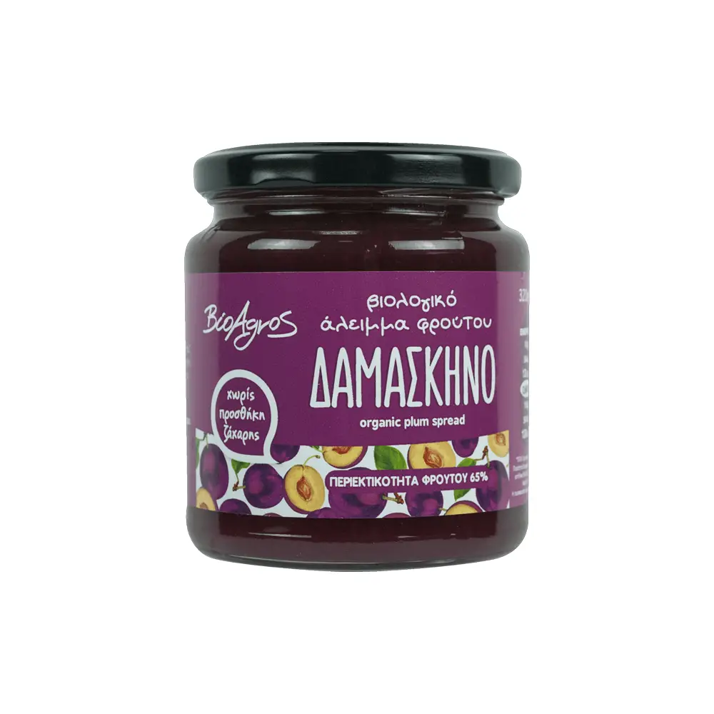 Άλειμμα Φρούτου Δαμάσκηνο χωρίς ζάχαρη 320g Βιοαγρός Bio - 445020010