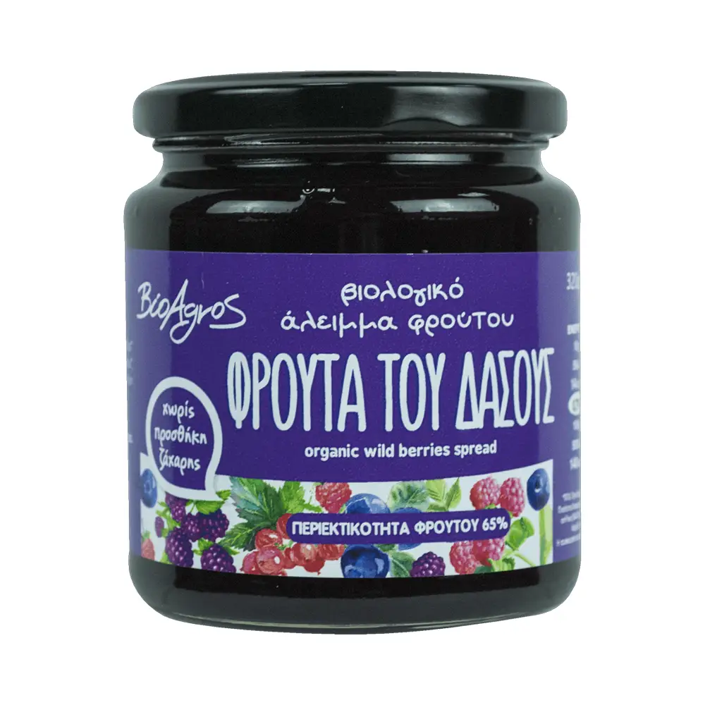Άλειμμα Φρούτου Φρούτα του Δάσους χωρίς ζάχαρη 320g Βιοαγρός Bio - 445020014