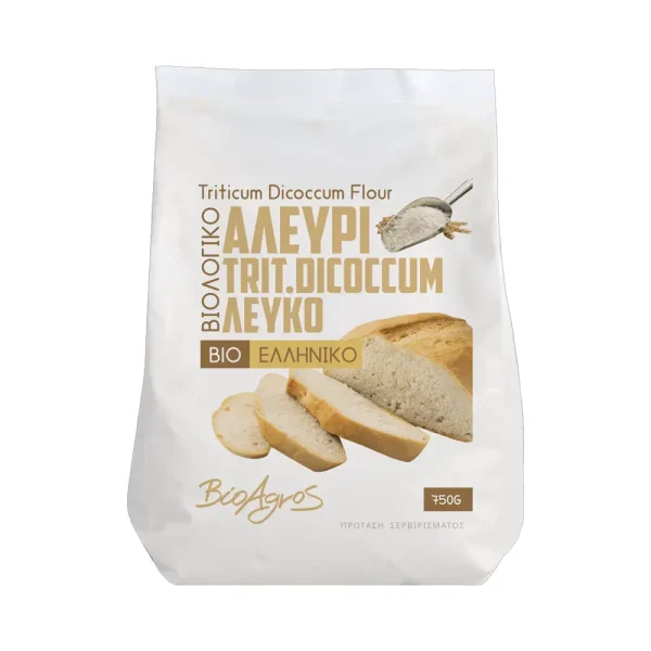 Αλεύρι Δίκοκκου Σίτου Λευκό 750g Βιοαγρός Bio - 221039912