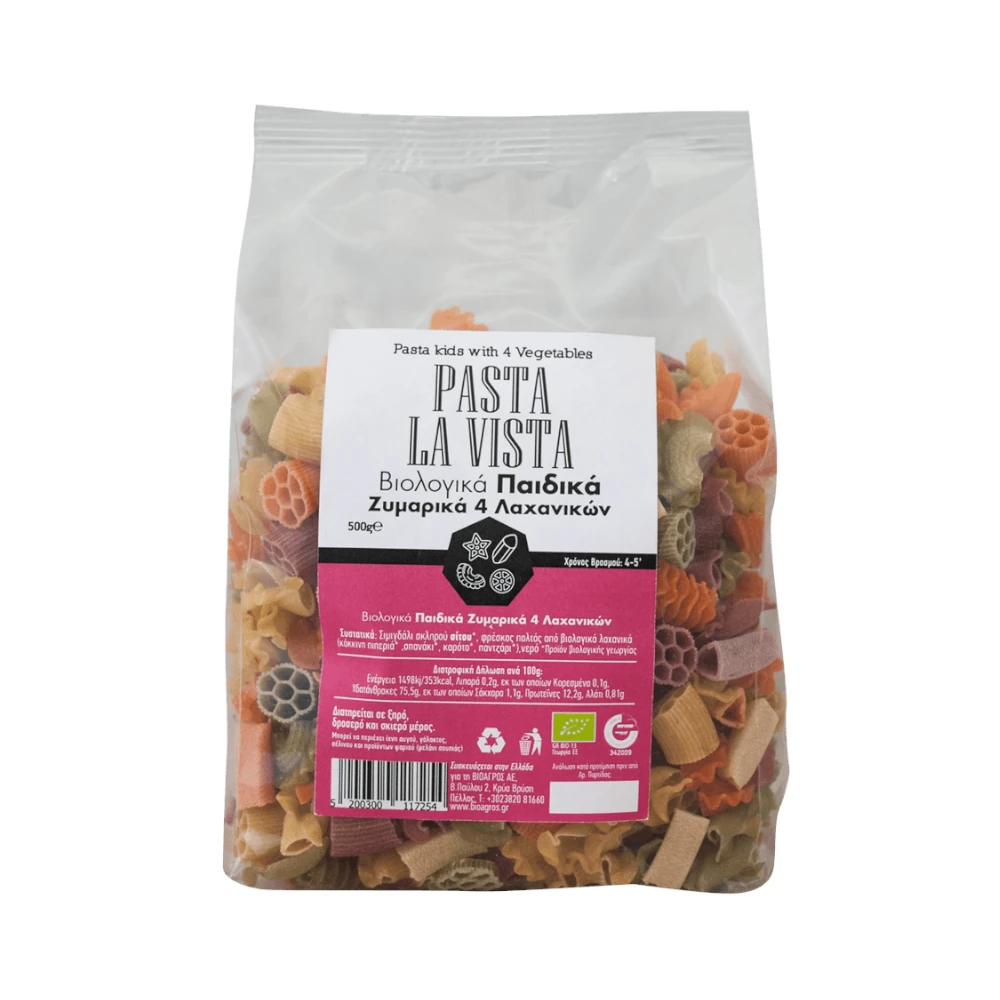 Παιδικά Ζυμαρικά με 4 Λαχανικά 500g Pasta La Vista Bio - 300117254