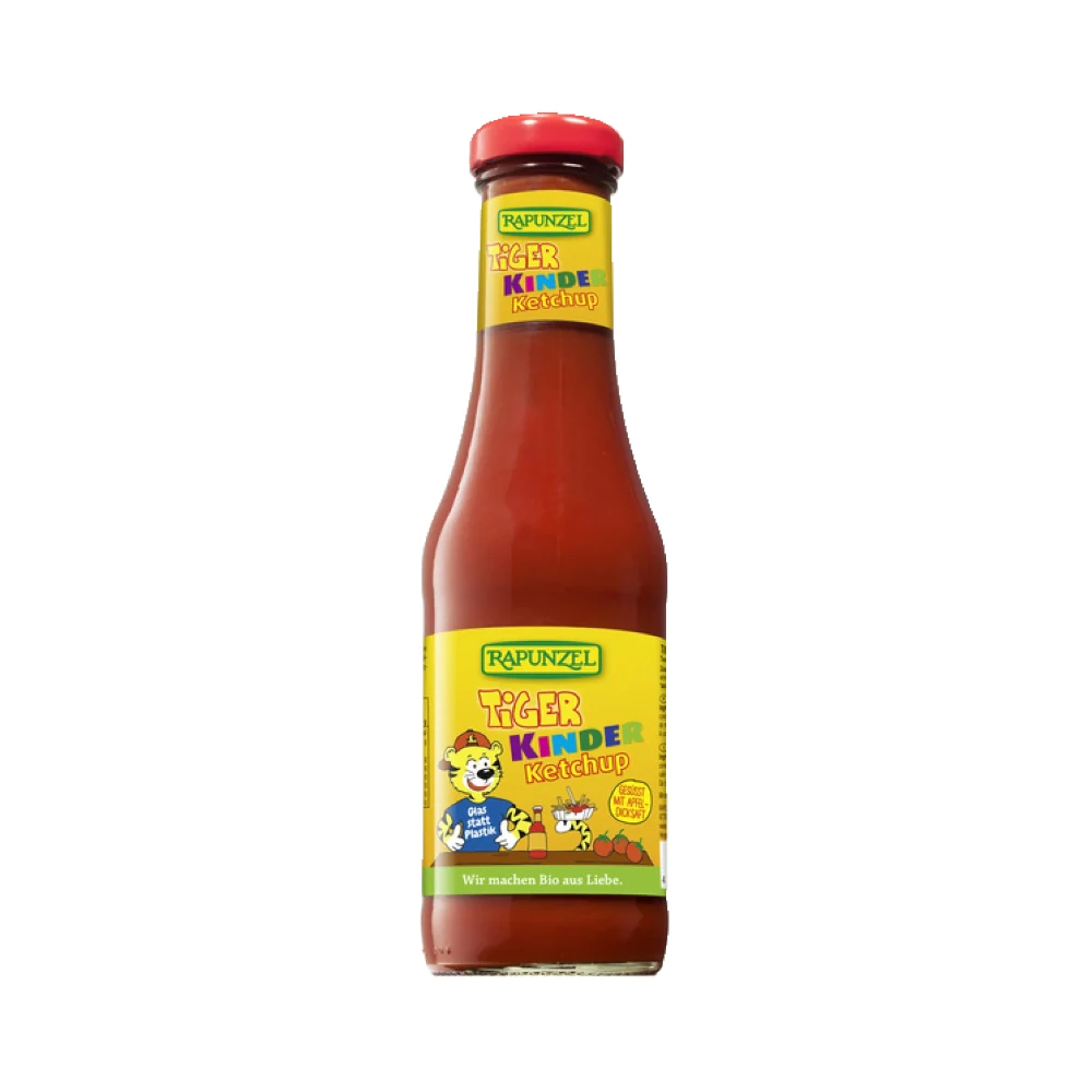 ΚΕΤΣΑΠ ΠΑΙΔΙΚΟ TIGER γυάλινο Χ/Ζαχ 450 mL Rapunzel BIO - ΡΑΠ1114