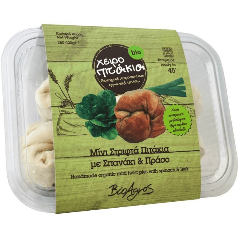 Κατεψυγμένα Πιτάκια με Σπανάκι & Πράσο Mini 400g Βιοαγρός Bio - 121023068