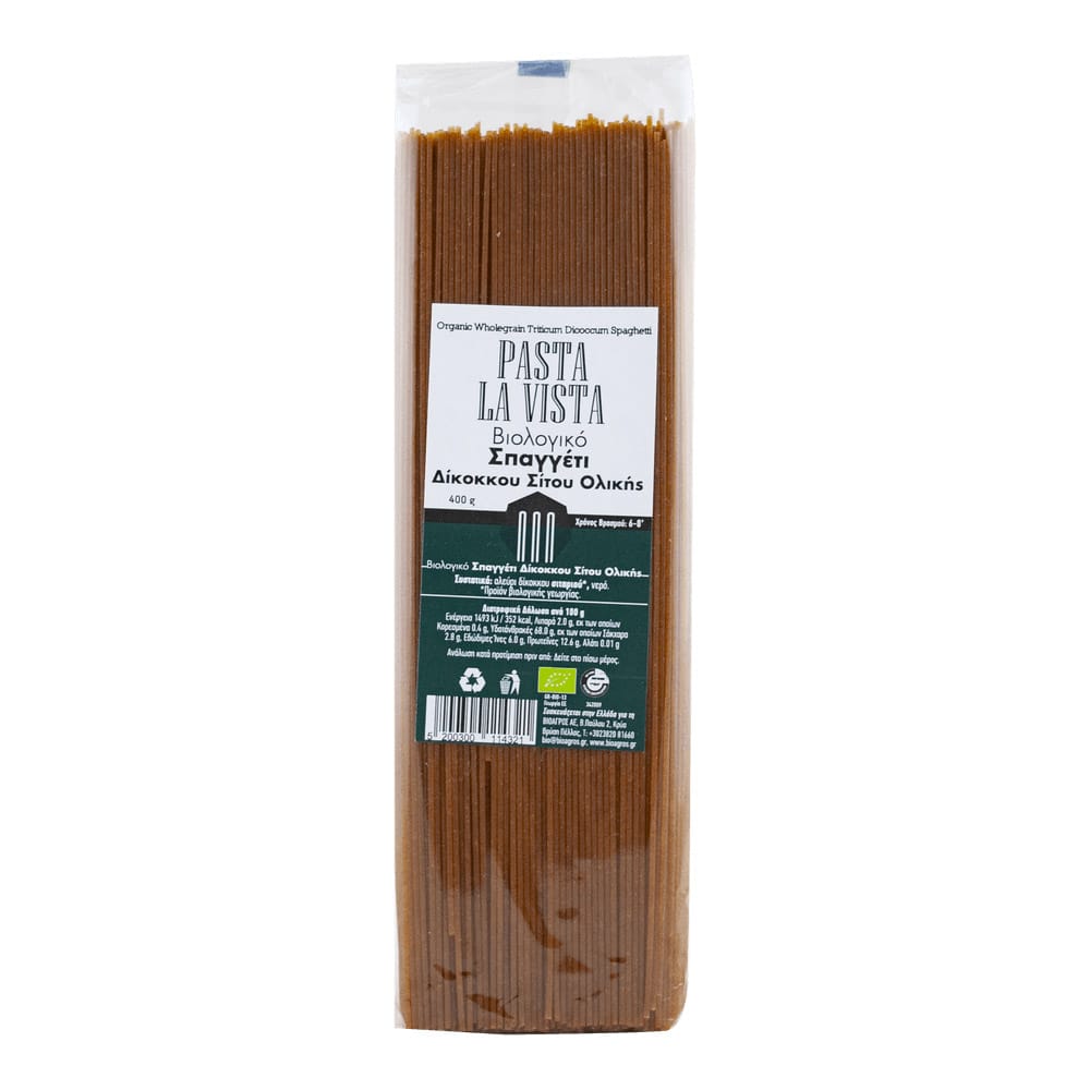 Σπαγγέτι Δίκοκκου Σίτου Ολικής 400g Pasta La Vista Bio - 221009498