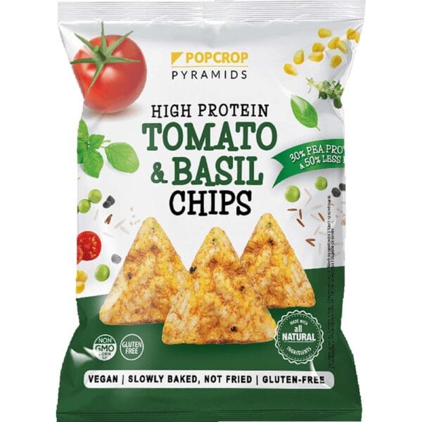 Vegan Chips Πρωτεΐνης με Τομάτα & Βασιλικό 60g Popcrop Χωρίς Γλουτένη 221030204 Vegan Chips Πρωτεΐνης με Τομάτα & Βασιλικό 60g Popcrop Χωρίς Γλουτένη 221030204